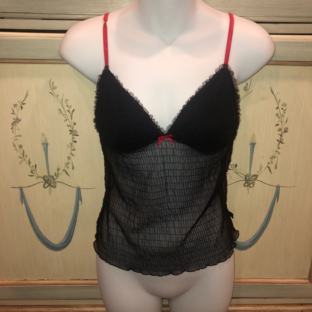 NWT black sheer DKNY sexy lingerie top cami sz S